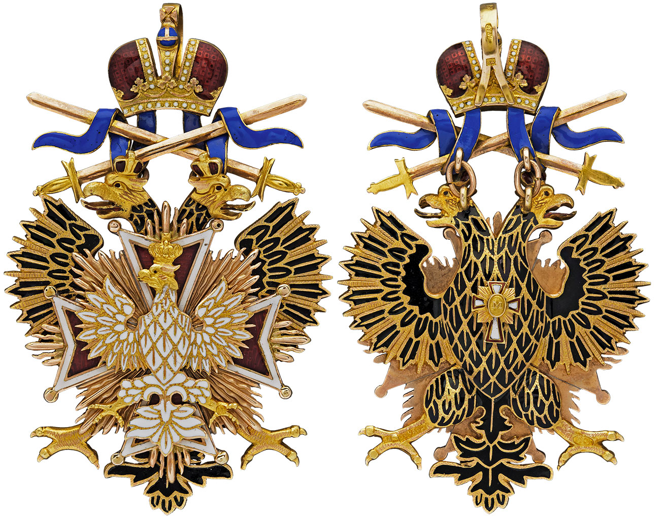 Знак ордена Белого Орла с мечами.